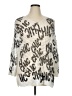 Frank Lyman Design Animal Print Silver Pullover Sweater Size XL - photo 1