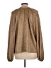 Ann Taylor LOFT 100% Polyester Metallic Gold Long Sleeve Blouse Size L - photo 2
