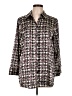 Evan Picone 100% Polyester Houndstooth Silver 3/4 Sleeve Blouse Size 10 - photo 1