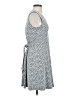 Ann Taylor LOFT Print Gray Casual Dress Size 4 - photo 4