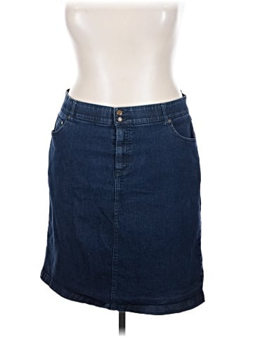 Woman Within Denim Skirt (view 1)
