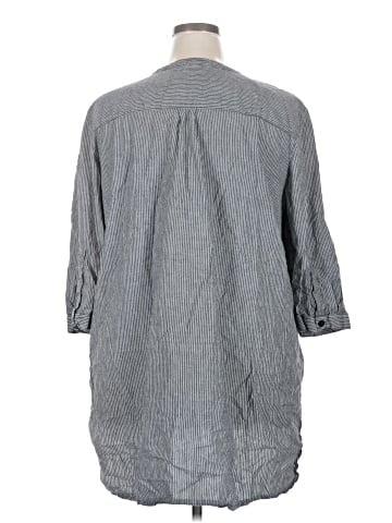 Ellos 3/4 Sleeve Button-Down Shirt (view 2)