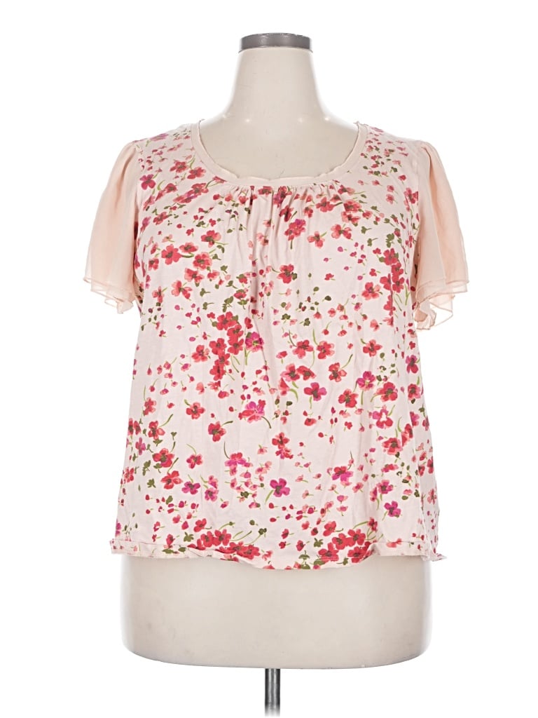 Pre-owned Elle Short Sleeve Blouse In Pink