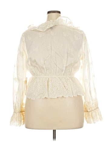Aqua Long Sleeve Blouse (view 2)