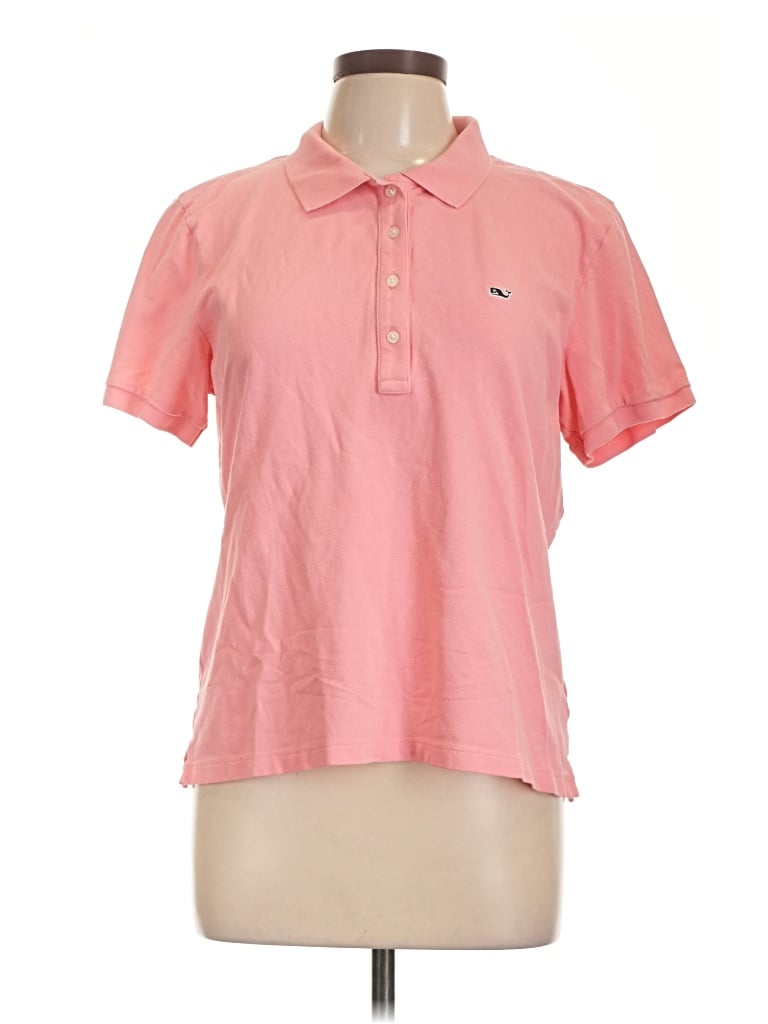 Pre-owned Vineyard Vines Performance Short Sleeve Blouse In Pink