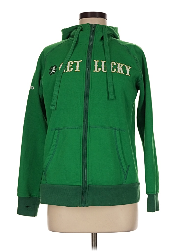 Pre-owned Assorted Brands Zip Up Hoodie In Green