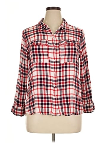 TWO by Vince Camuto 3/4 Sleeve Button-Down Shirt (view 1)