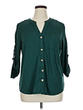 Fortune + Ivy 3/4 Sleeve Button Down Shirt