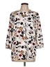 Not Your Daughter's Jeans Floral Ivory 3/4 Sleeve Blouse Size L (petite) - photo 1
