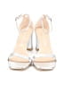 Stuart Weitzman 100% Leather Metallic Silver Sandals Size 12 - photo 2