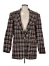 Savannah Plaid Burgundy Wool Blazer Size 8 - photo 1