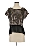 Lovely Day Metallic Gold Short Sleeve Top Size S - photo 1