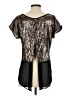 Lovely Day Metallic Gold Short Sleeve Top Size S - photo 2