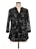 Timeson Black 3/4 Sleeve Blouse Size XL - photo 1