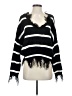 Polly & Esther 100% Acrylic Stripes Black Pullover Sweater Size S - photo 1
