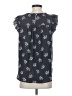 Ann Taylor LOFT 100% Polyester Black Short Sleeve Top Size S - photo 2