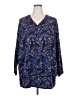 D&Co. Blue 3/4 Sleeve Blouse Size 2X - photo 1
