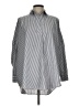 French Connection Stripes Silver Long Sleeve Blouse Size L - photo 1