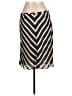 H Hilfiger 100% Silk Chevron-herringbone Ivory Gold Silk Skirt Size 12 - photo 2