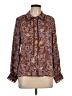 Democracy 100% Rayon Paisley Brown Long Sleeve Blouse Size L - photo 1