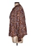 Democracy 100% Rayon Paisley Brown Long Sleeve Blouse Size L - photo 5