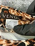 Venus Animal Print Brown Long Sleeve Blouse Size L - photo 7