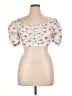 Lulus 100% Polyester Ivory Short Sleeve Blouse Size XL - photo 1