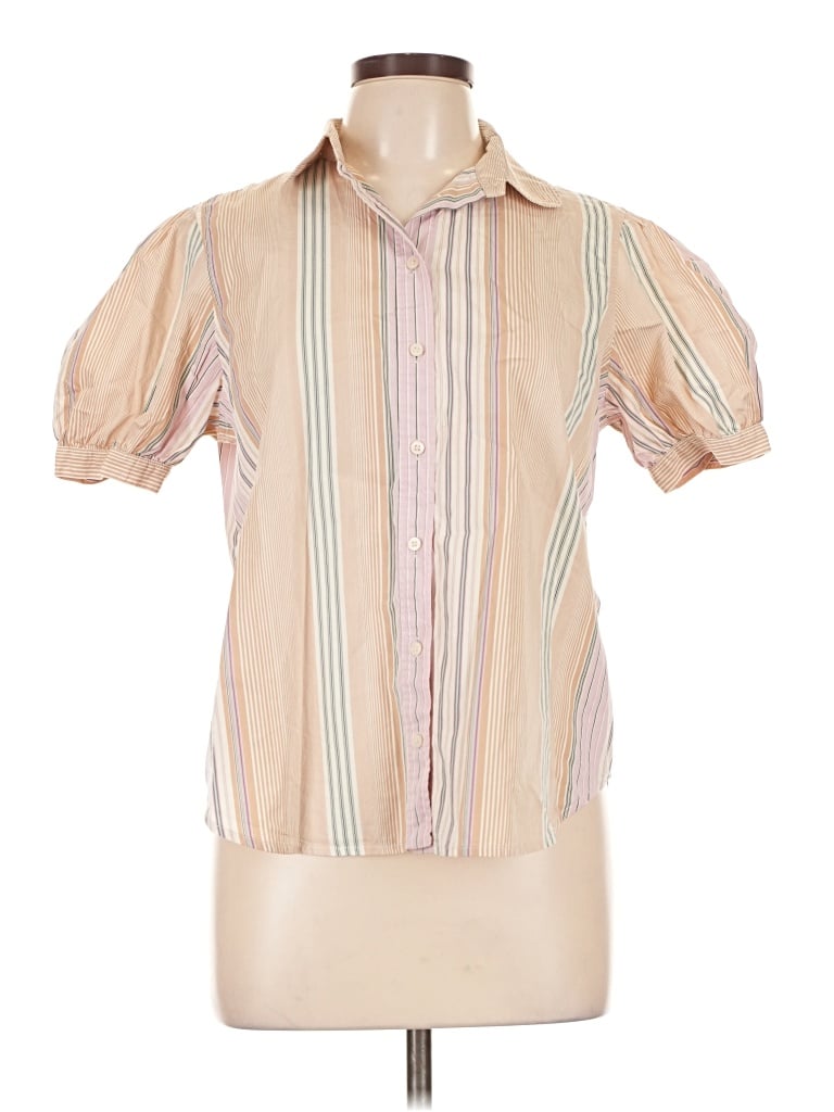 Pre-owned Polo Ralph Lauren Short Sleeve Blouse In Tan