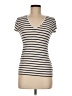 Max Studio Stripes Ivory Short Sleeve T-Shirt Size M - photo 1