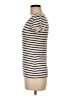 Max Studio Stripes Ivory Short Sleeve T-Shirt Size M - photo 5