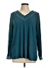 Logo Layers Teal Long Sleeve Blouse Size L - photo 1