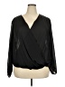 Woman 100% Polyester Black Long Sleeve Blouse Size 2X - photo 1
