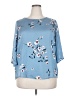 Ellos 100% Polyester Blue 3/4 Sleeve Blouse Size 18 - photo 1