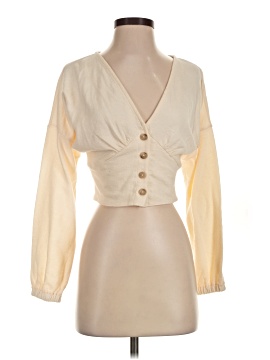 Madewell Deep-V Button-Front Crop Top (view 1)