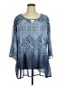 Catherines 100% Polyester Blue 3/4 Sleeve Blouse Size 4X - photo 1