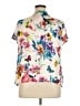 Elementz Floral Ivory Short Sleeve Blouse Size XL - photo 2