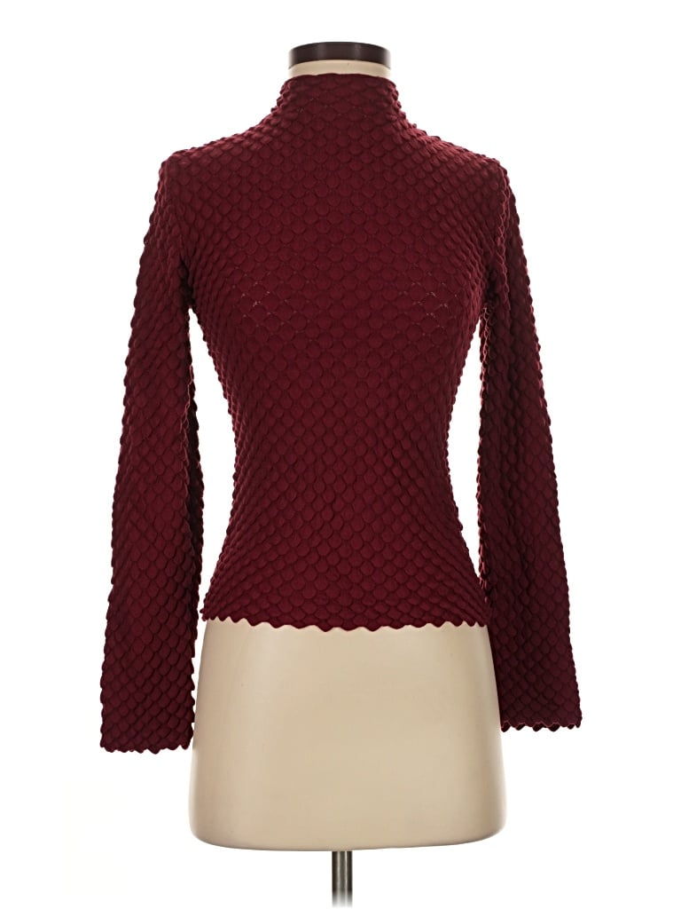 Pre-owned Lucy Paris Turtleneck Sweater In Burgundy