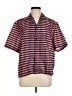 Collusion Stripes Burgundy Short Sleeve Button-Down Shirt Size 6 - photo 1
