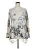 Vocal 100% Polyester Silver Long Sleeve Blouse Size XL - photo 1