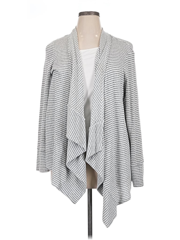 Pre-owned Zenergy By Chico's Cardigan Sweater In Gray
