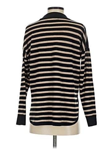 Madewell Mockneck Boxy Pullover Sweater in Stripe (view 2)