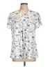 Anyally Blue Short Sleeve Blouse Size L - photo 1