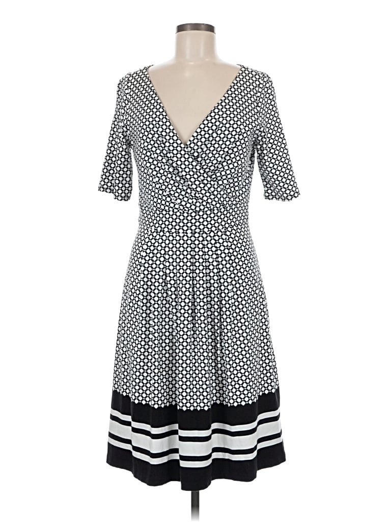 Pre-owned Lands' End Casual Dress In Gray