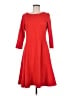 Lands' End Solid Red Casual Dress Size M - photo 1