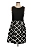 Nine West 100% Polyester Argyle Black Casual Dress Size 10 - photo 1