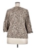 Cream & Sugar Animal Print Ivory 3/4 Sleeve Blouse Size XXL (estimated) - photo 2
