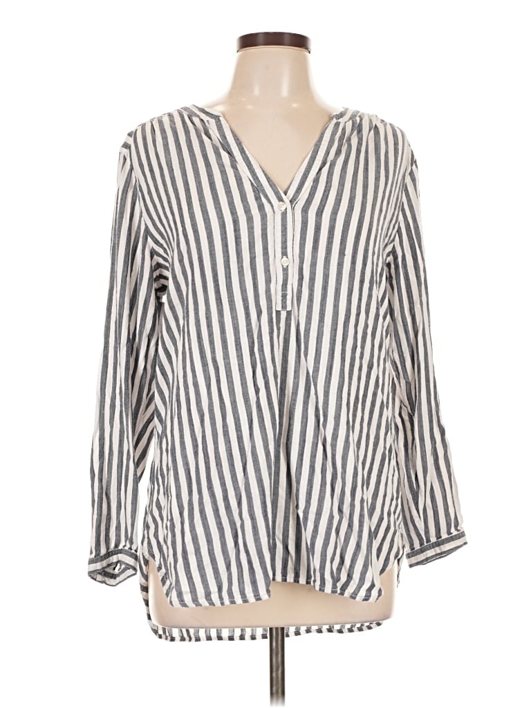 Pre-owned Old Navy Long Sleeve Blouse In Silver