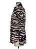 Bebe Animal Print Black Brown Long Sleeve Silk Top Size S - photo 5