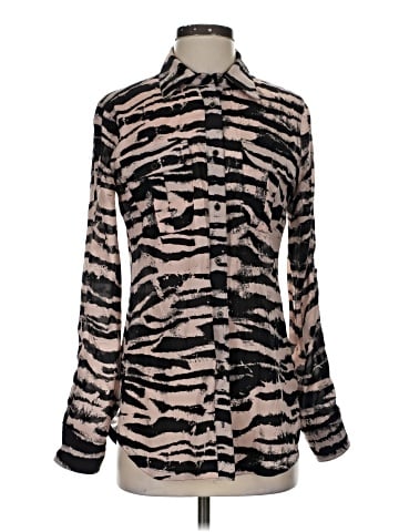 Bebe Long Sleeve Silk Top (view 1)