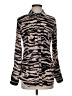 Bebe Animal Print Black Brown Long Sleeve Silk Top Size S - photo 1
